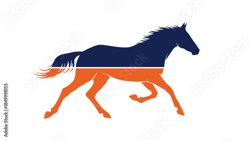 Running Horse Silhouette Illustration Design.