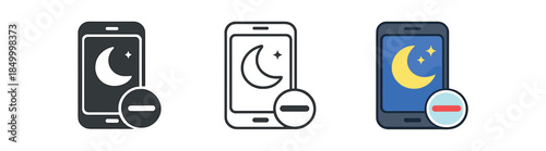 digital wellbeing bedtime phone with moon and do not disturb icon