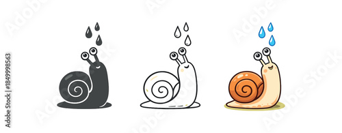 snail snail looking up at falling raindrops