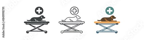 veterinary first aid emergency stretcher with dog silhouette resting