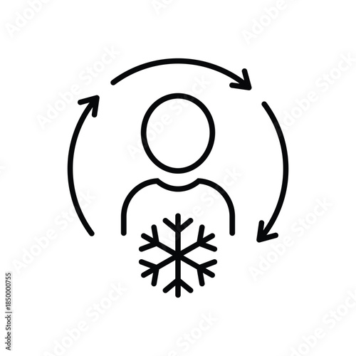 cold therapy icon in line design