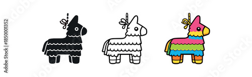 cinco de mayo colorful piñata shape traditional toy