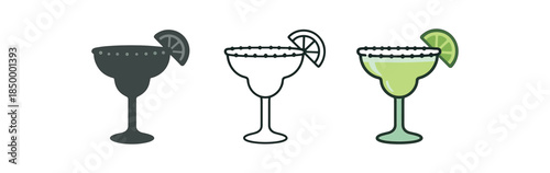 cinco de mayo margarita glass with lime and salt rim