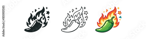 cinco de mayo jalapeño pepper with fire and fiesta spark