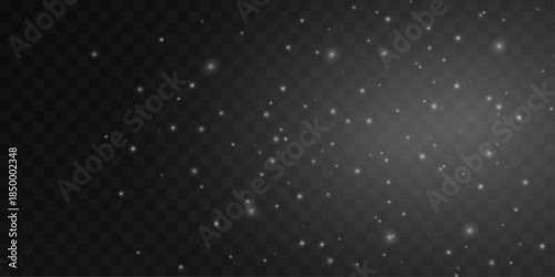 Bright white dust sparkles softly with glowing powder. Light festive particles create serene winter elegance. Great overlay for clean holiday visuals and backgrounds vector