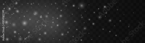 Clean white dust sparkles softly with glowing highlights. Airy powder adds elegant winter charm. Ideal overlay for cards, banners, and festive compositions vector