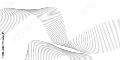Abstract wave element for design. Digital frequency track equalizer. Stylized line art background. Vector illustration. Wave with lines created using blend tool. Curved wavy line, smooth stripe.