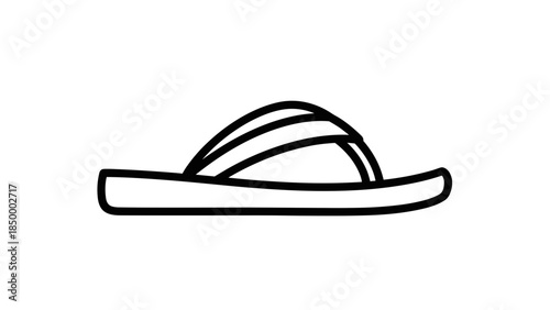 Simple Black and White Sombrero Hat Illustration.