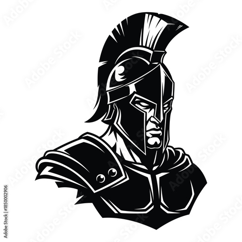 Ancient roman soldier wearing a helmet and armor illustration
