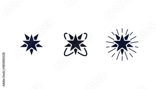 Abstract Starburst and Sparkle Icons Decorative Vector