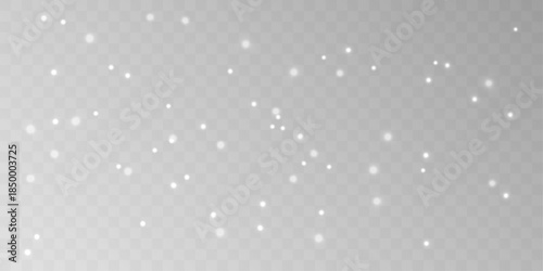 Clean white dust sparkles softly with luminous highlights. Airy powder adds serene winter magic. Ideal overlay for cards, banners, and festive compositions vector