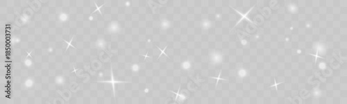 White dust sparkles with soft glowing highlights. Airy particles float gently creating a calm winter atmosphere. Perfect overlay for festive cards and backgrounds vector