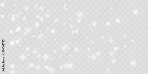 Soft white dust sparkles with delicate shimmering bokeh. Light particles create a peaceful winter festive feeling. Perfect overlay for Christmas and winter compositions vector