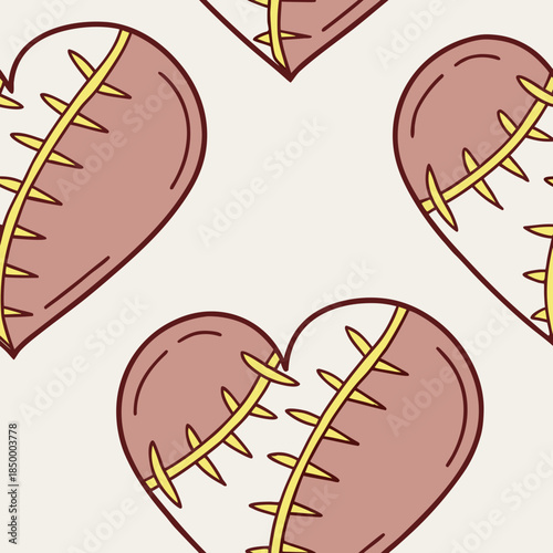 Broken Heart Stitched With Golden Thread Vector M