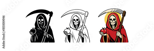 santa muerte red cloak santa muerte with scythe and