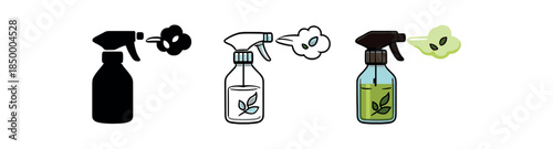 herbal apothecary glass spray bottle with herbal mist and tiny leaf cloud