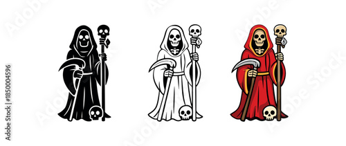 santa muerte santa muerte staff topped with skull and small crystal