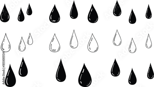 Ink drops on white background illustration
