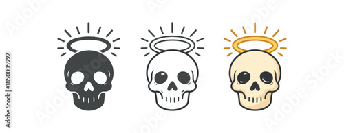 sacred skull skull with of simple rays above