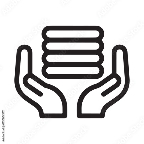 Hands carefully holding a stack of flat rectangular objects like papers