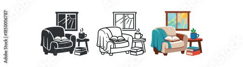 morning routine reading nook with sunlight and blanket