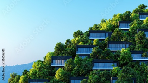 Wallpaper Mural Modern Architecture Nestled Among Lush Greenery on a Scenic Hilltop Landscape Torontodigital.ca
