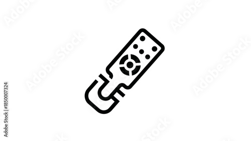 Simple Black Television Remote Control Icon.