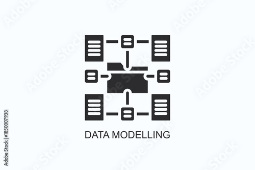 Data Modelling Icon Or Logo Isolated Vector Illustration