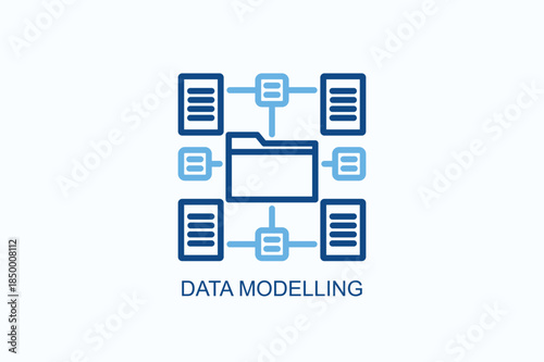 Data Modelling Icon Or Logo Isolated Vector Illustration