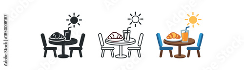 urban minimalism street cafe brunch croissant juice sunlight table composition