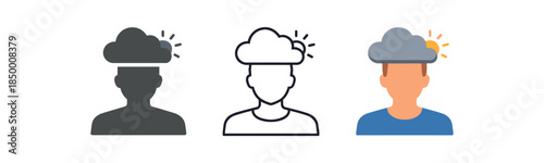 emotional intelligence person with cloud above head small sun peeking through emotional shift