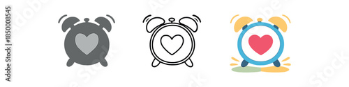 emotional intelligence gentle alarm clock icon with heart center mindful pause reminder