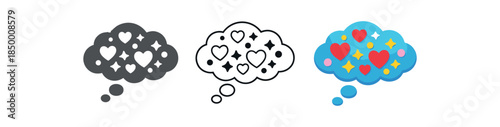 emotional intelligence thought cloud filled with small hearts stars organized feelings