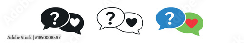 emotional intelligence two chat bubbles one with question mark one with heart kind reply