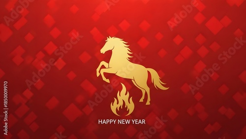 Ferrari logo with flames on red background design