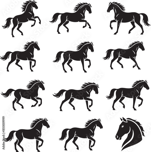 horse silhouettes collection