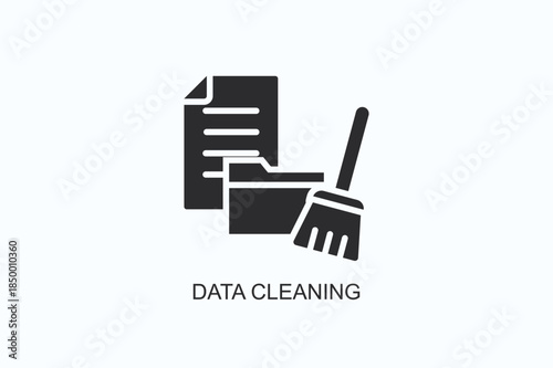 Free Download Data Cleaning Icon Or Logo Isolated Vector Illustration - GFXLoad