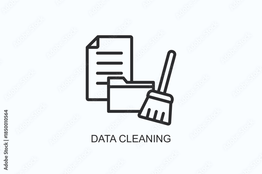 Obraz premium Data Cleaning Icon Or Logo Isolated Vector Illustration