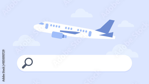 Flight Search Concept with Airplane in Sky