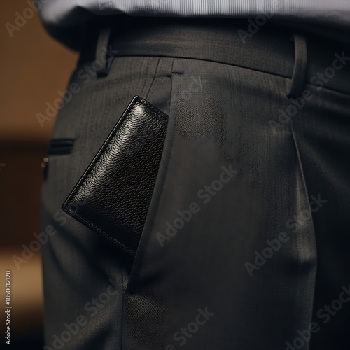 Ultra-Slim Black Leather Dress Wallet for Suit Pockets - Professional Minimalist Card Holder with RFID Protection  Luxury Executive Thin Wallet