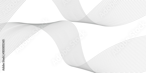 Abstract wave element for design. Digital frequency track equalizer. Stylized line art background. Vector illustration. Wave with lines created using blend tool. Curved wavy line, smooth stripe.