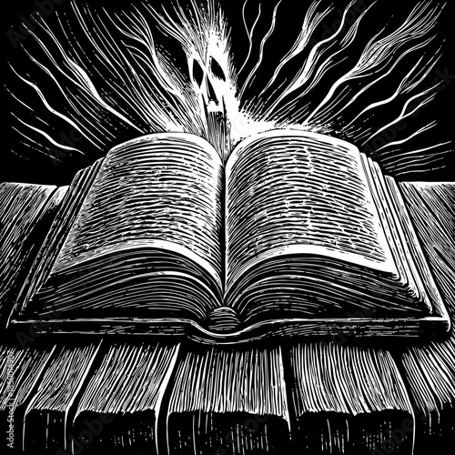 Cursed Book Logo Leaking Spectral Light Flat Vect