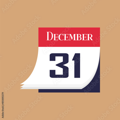 December 31 calendar date concept illustration representing New Year’s Eve, year end celebration, countdown, and holiday planning theme.