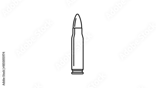 Single Bullet Cartridge Illustration.