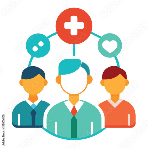 Professional Medical Team and Healthcare Staff Group Icon