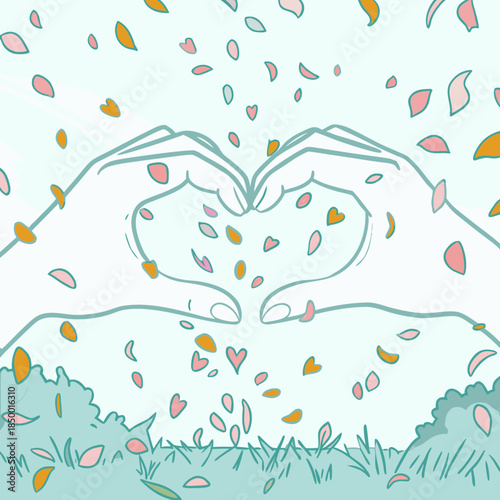 Flower Petals Floating And Aligning Into A Heart F (1)