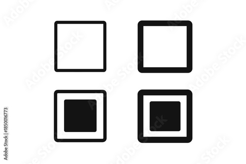Four square icons, two empty and two filled, arranged in a 2x2 grid