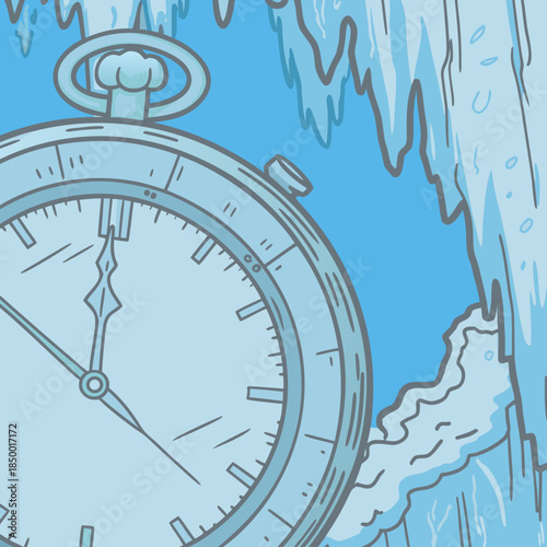 Frozen Stopwatch Icon Representing Timely Goals (2)