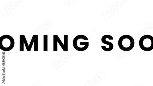 COMING SOON Text Title Zoom Out Effect Poppins Font Type 4K Animation White Background