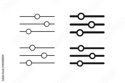 Set of sliders and toggles for adjusting settings and controls